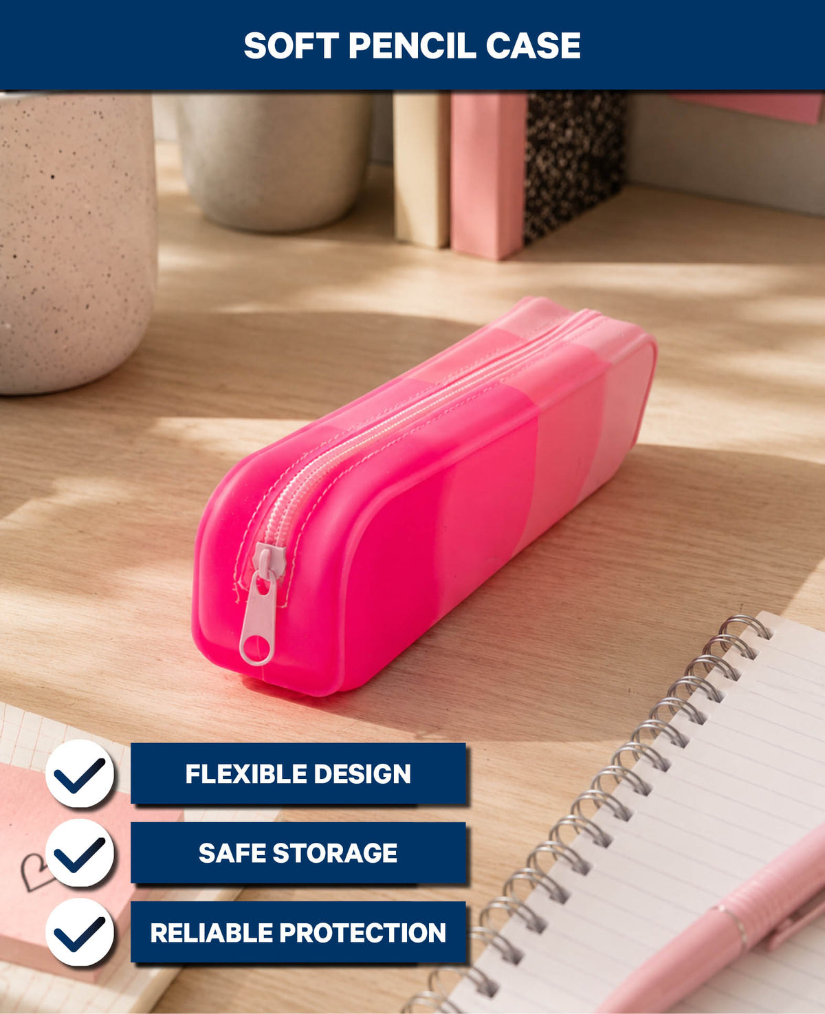 Stifteetui Kunststoff, Pink