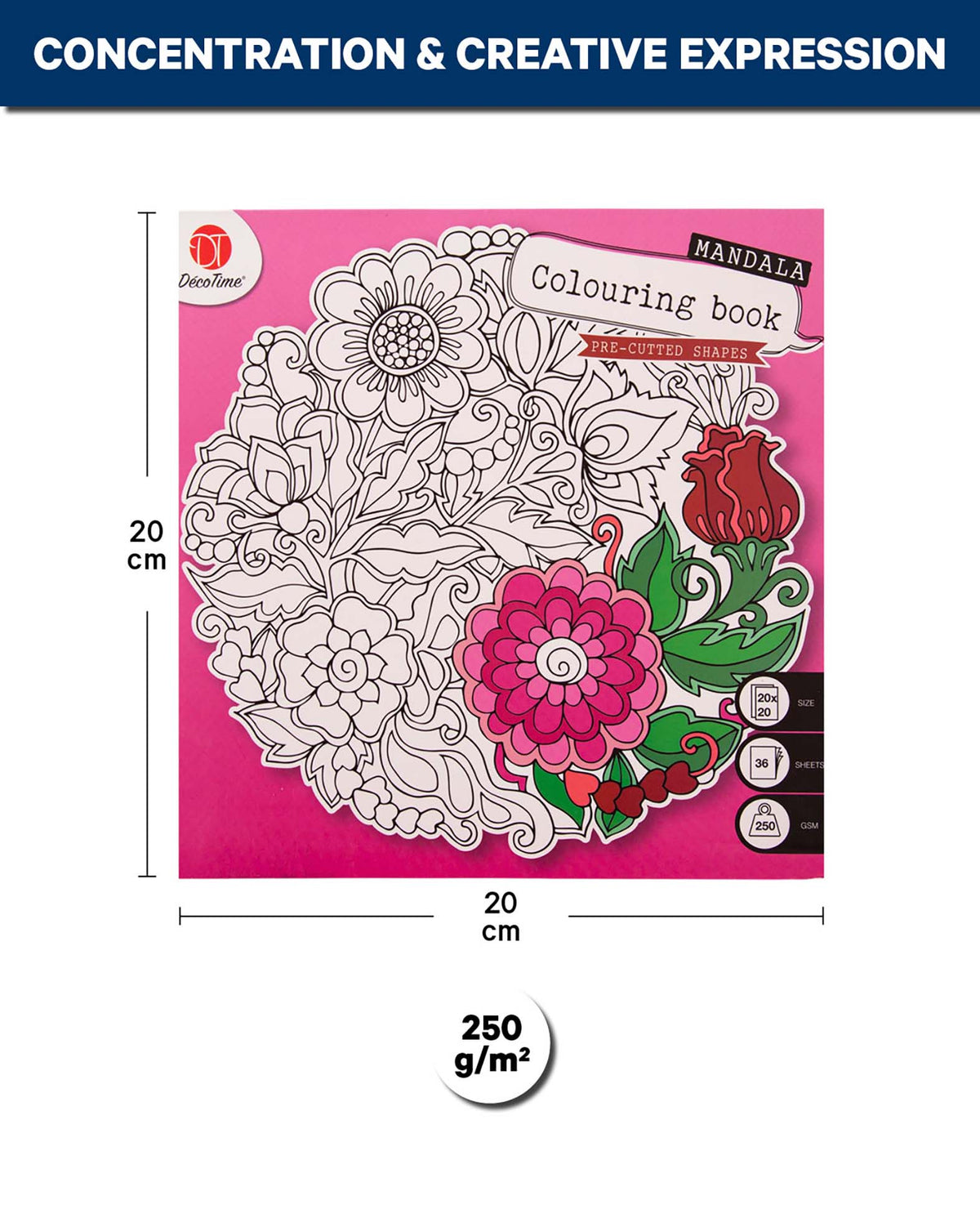 Mandala Malbuch, Pink