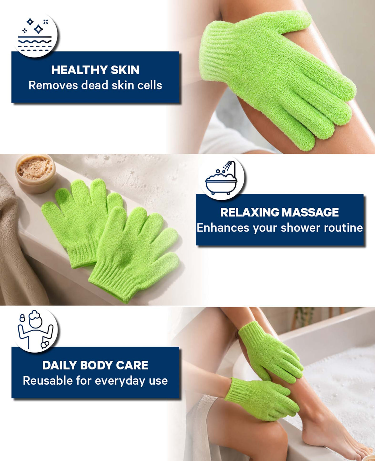 Scrubber Badehandschuh, Grün