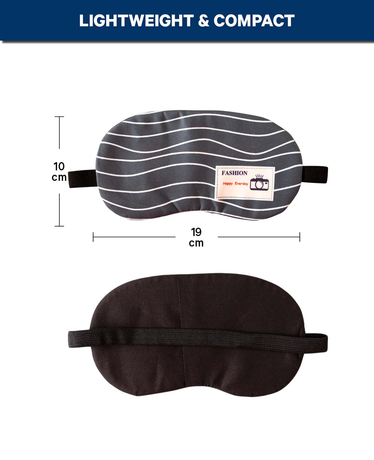 Schlafmaske Soft Touch, Grau gestreift