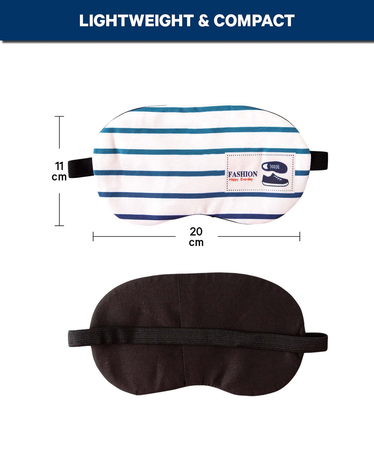 Schlafmaske Soft Touch, Blau/weiss