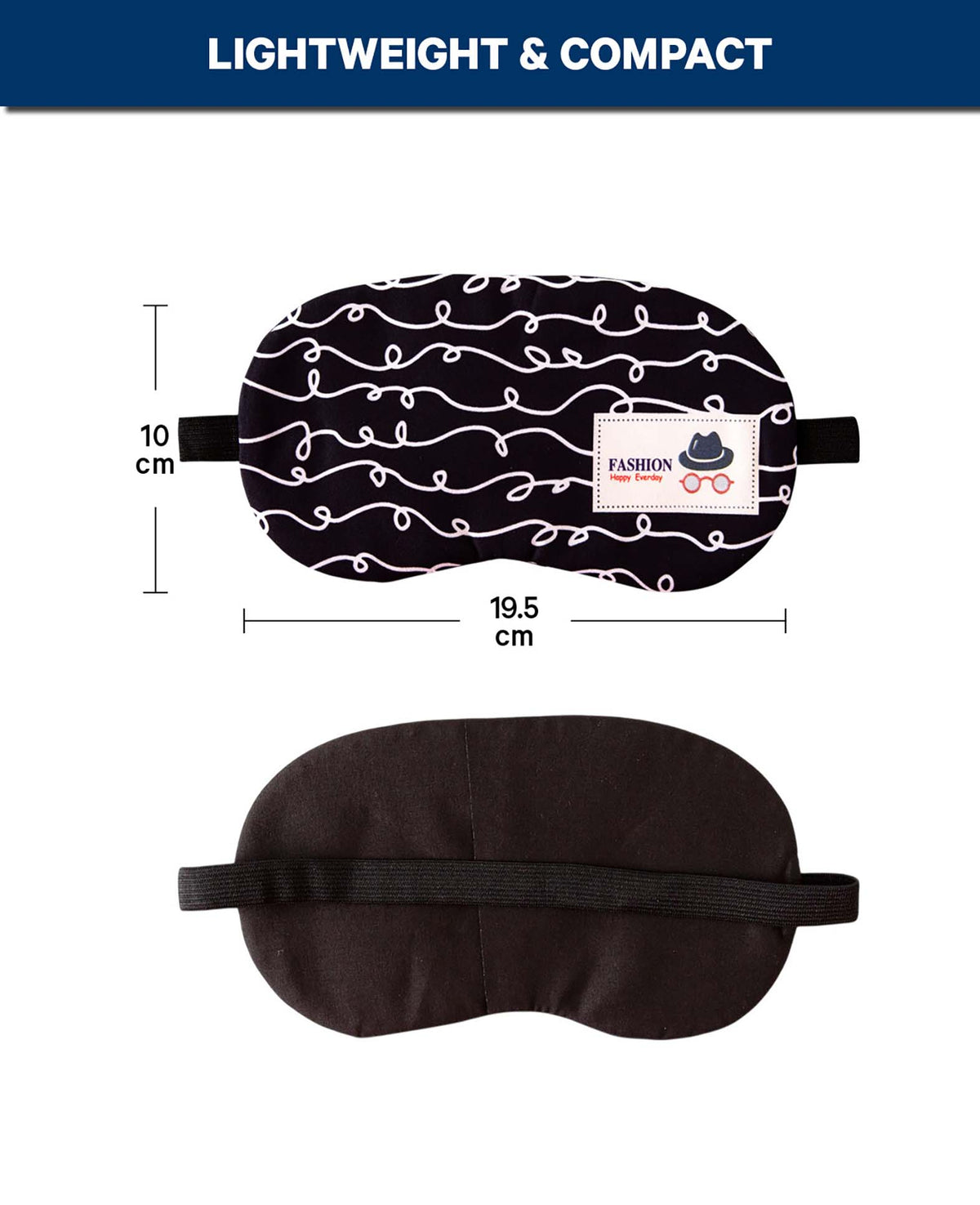 Schlafmaske Soft Touch, Schwarz Swirl