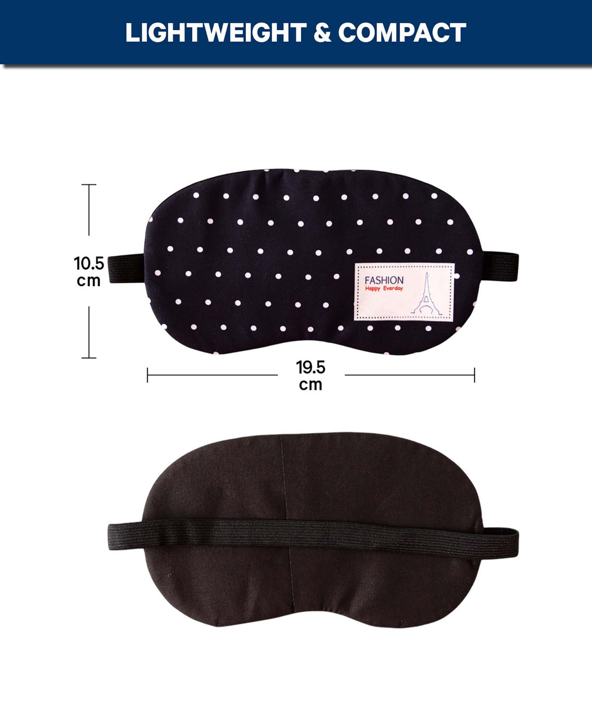 Schlafmaske Soft Touch, Schwarz Punkte