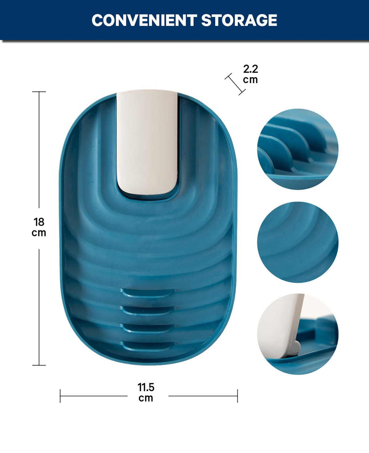 Topfdeckelhalter und Ablage, Blau