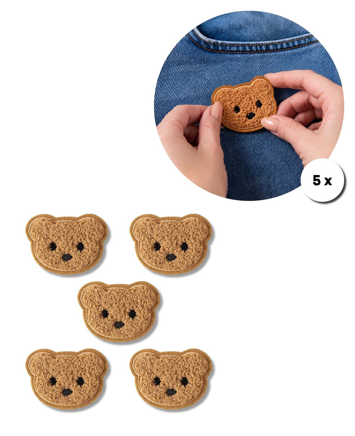 Aufnäher Teddy, 5 Stk.