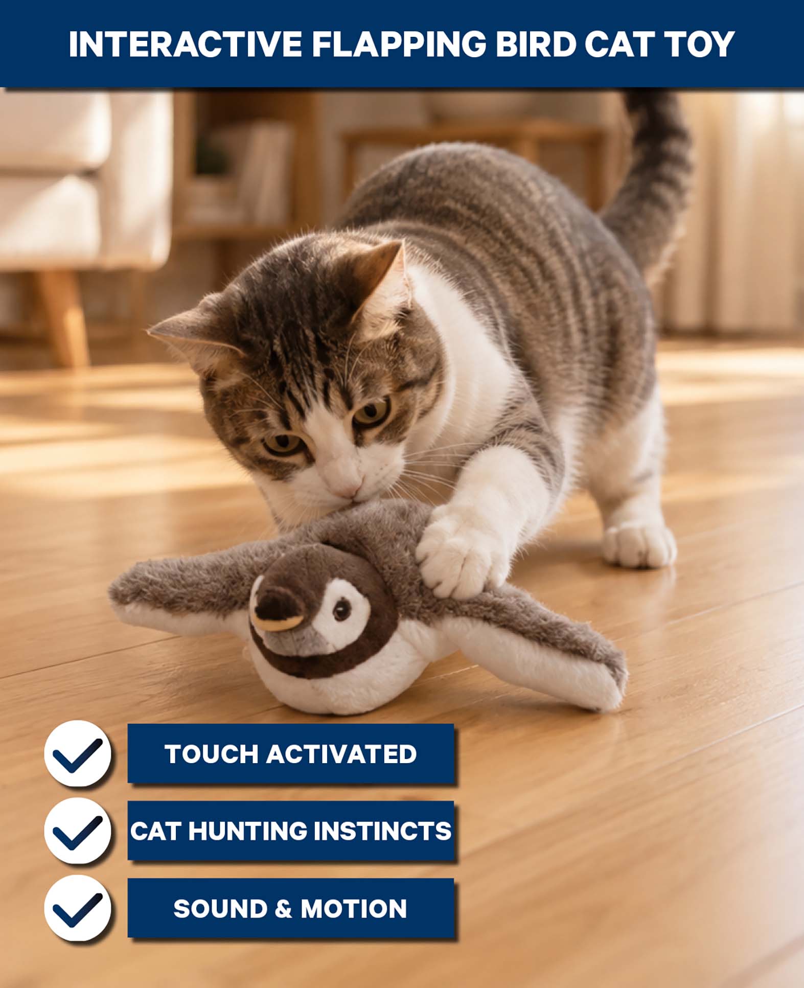 Interaktives Katzen Spielzeug Flattervogel