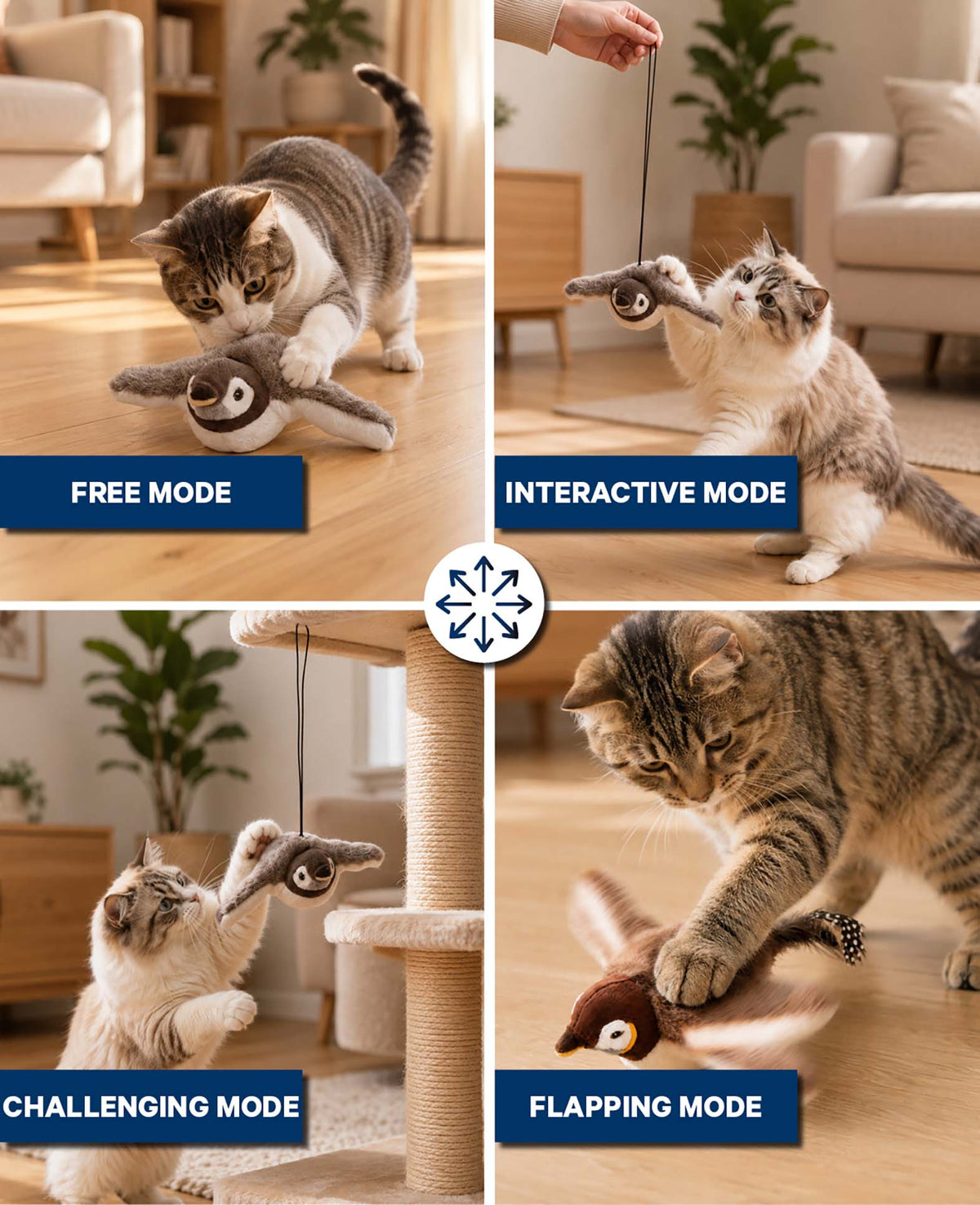 Interaktives Katzen Spielzeug Flattervogel
