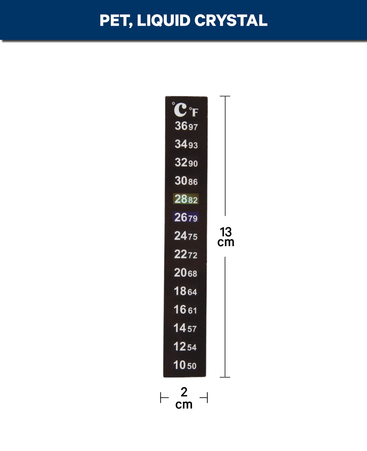 Aquarium- und Terrarium-Thermometer zum Aufkleben, 13 x 2 cm, 5 Stk.