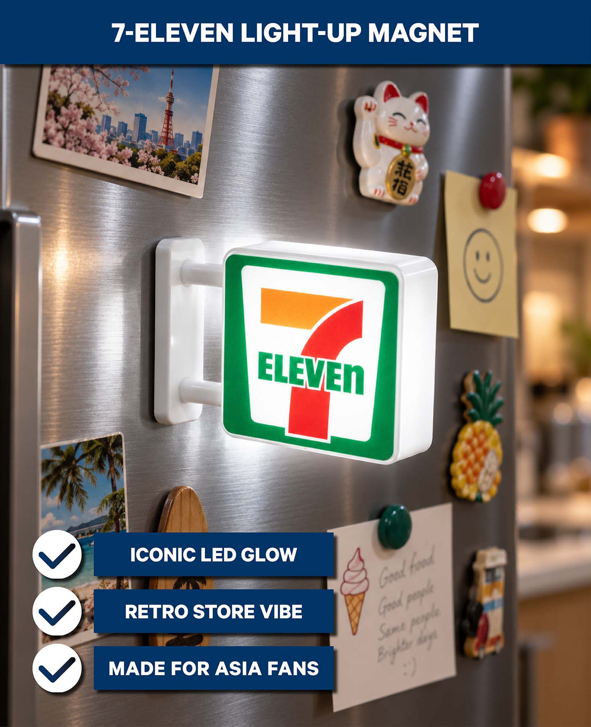 7-Eleven Leuchtmagnet mit LED