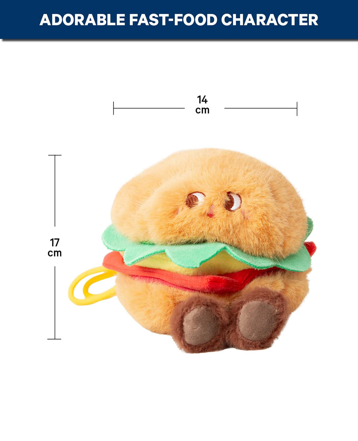 Taschenanhänger, Plüsch Burger, 14 x 17 cm
