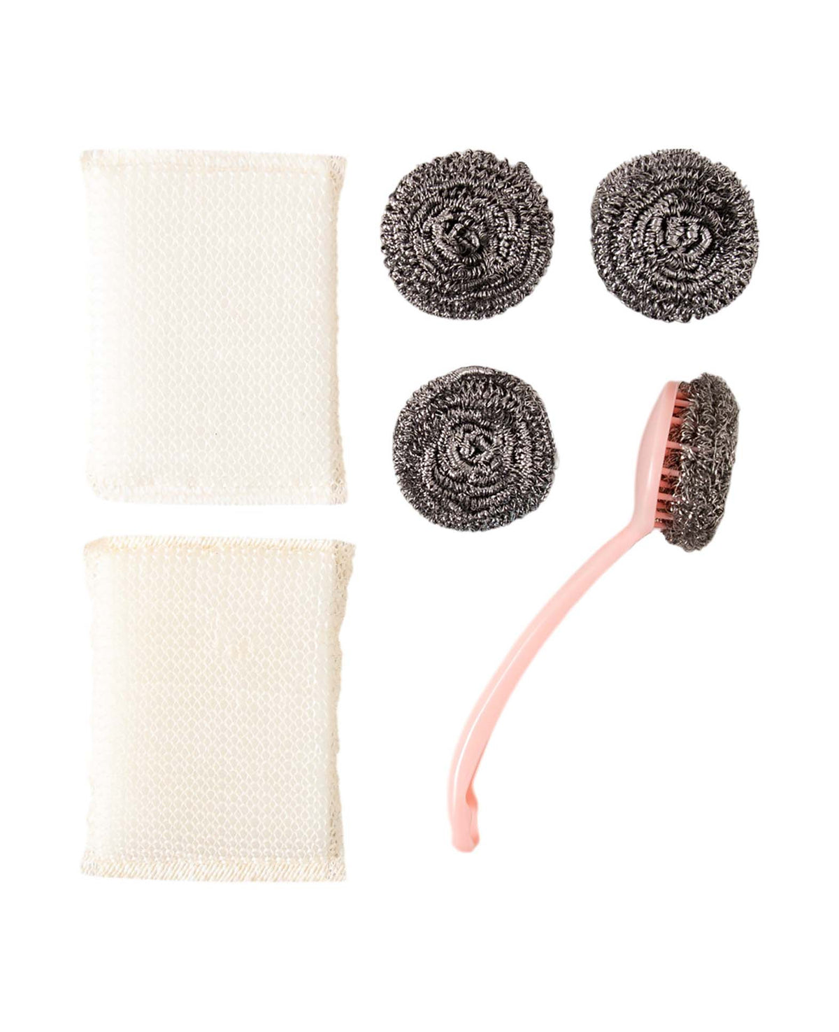 Topfkratzer Set mit Halter, Rosa