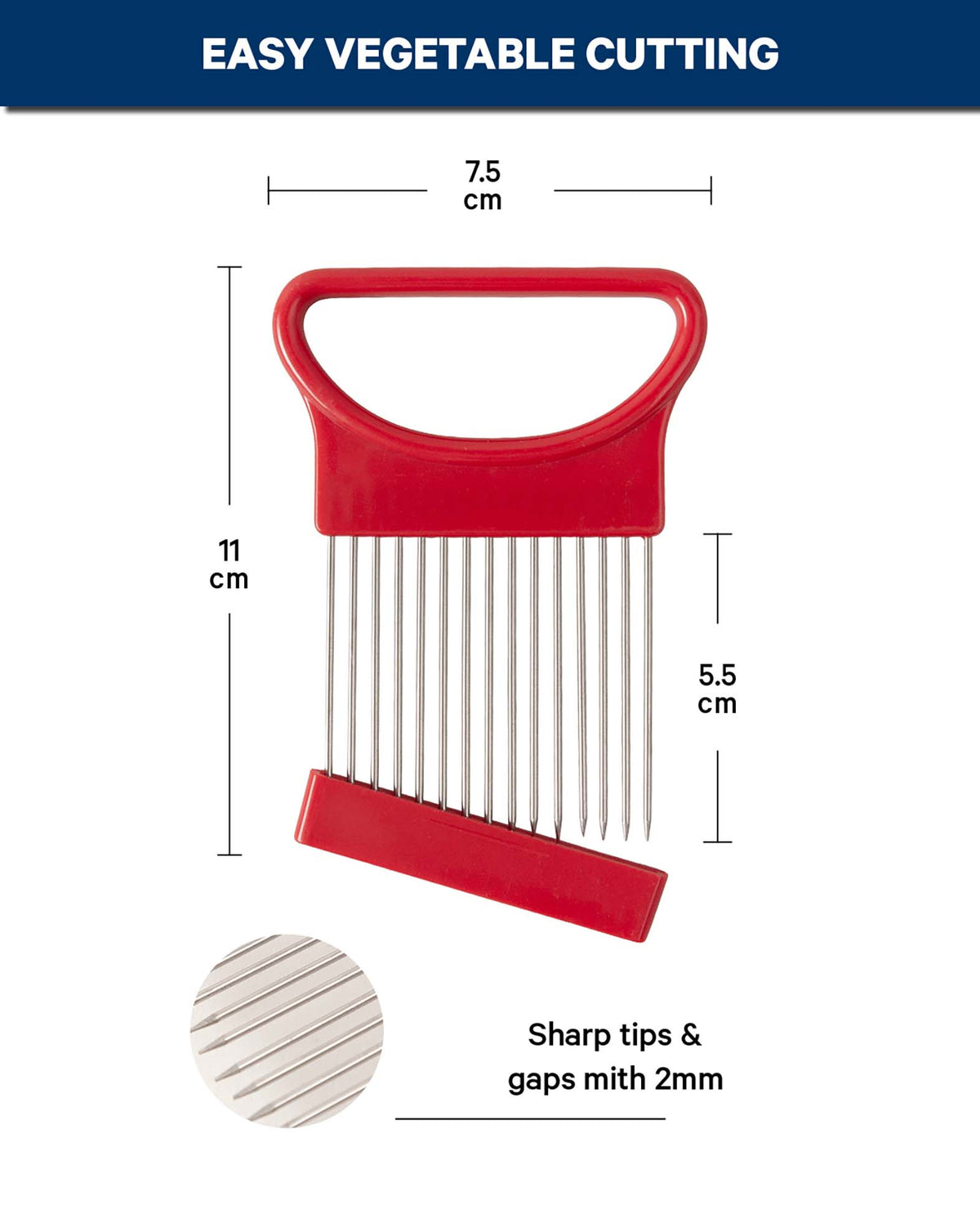 Zwiebelhalter Edelstahl, Rot