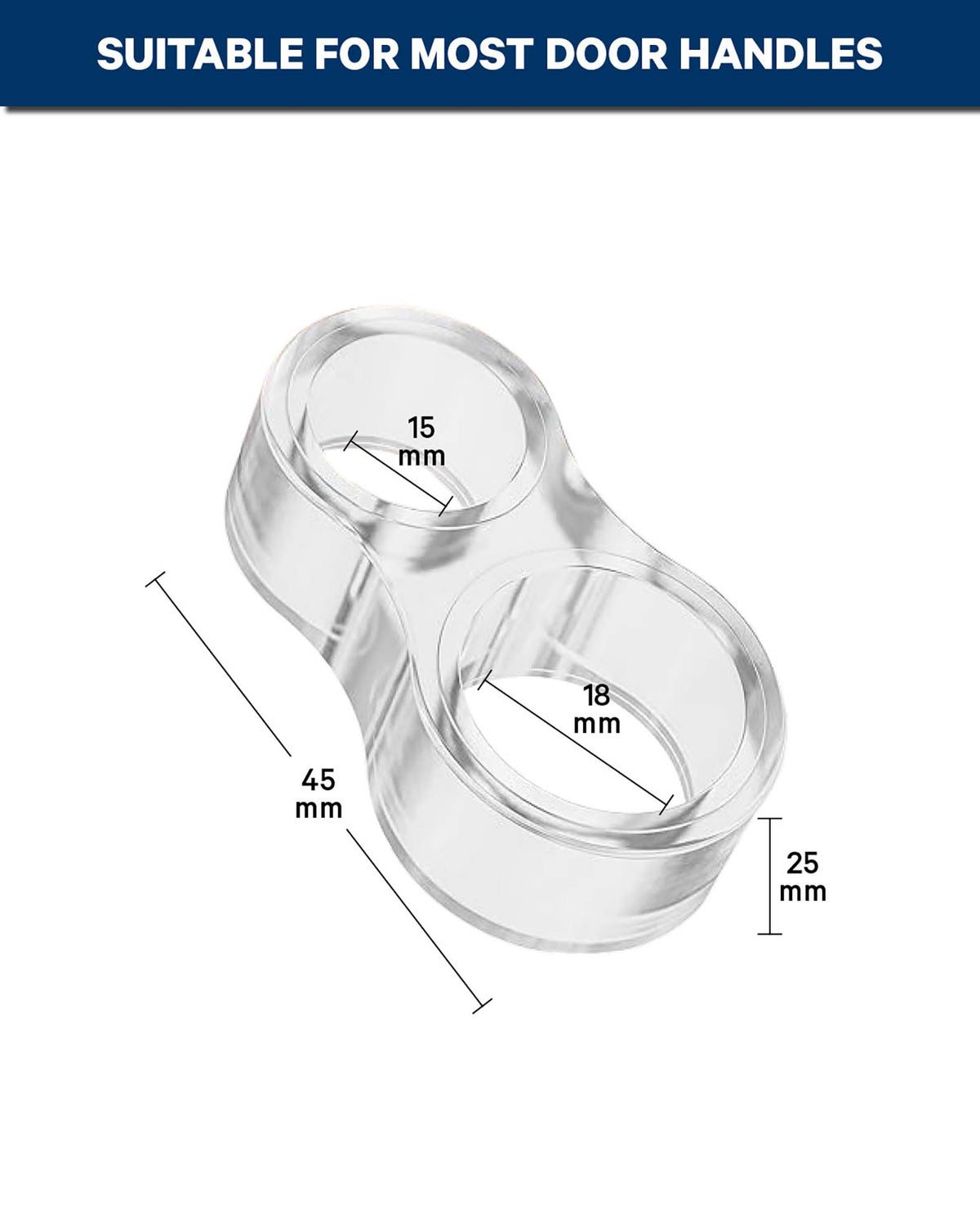 Türklinkenpuffer als Wandschutz, Transparent, 4 Stk.