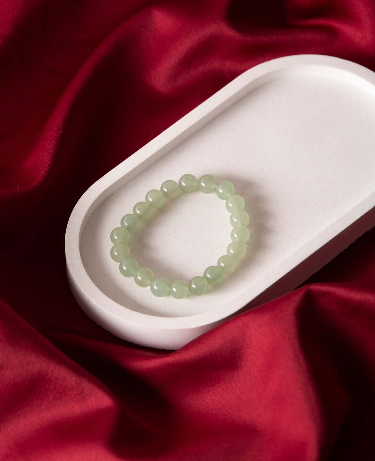 Echtstein-Armband, Green Jade