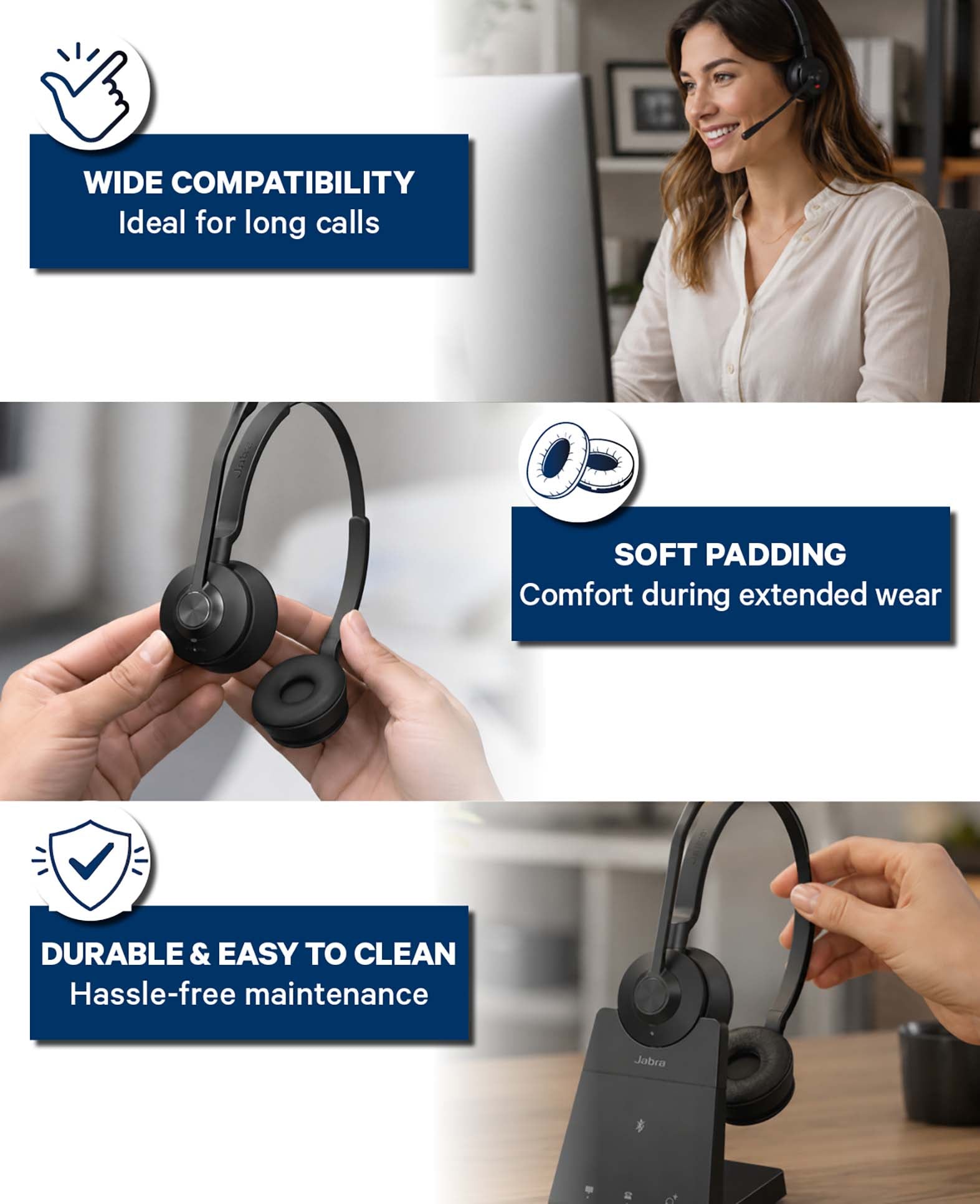 Ersatz-Ohrpolster Kompatibel mit Jabra Engage