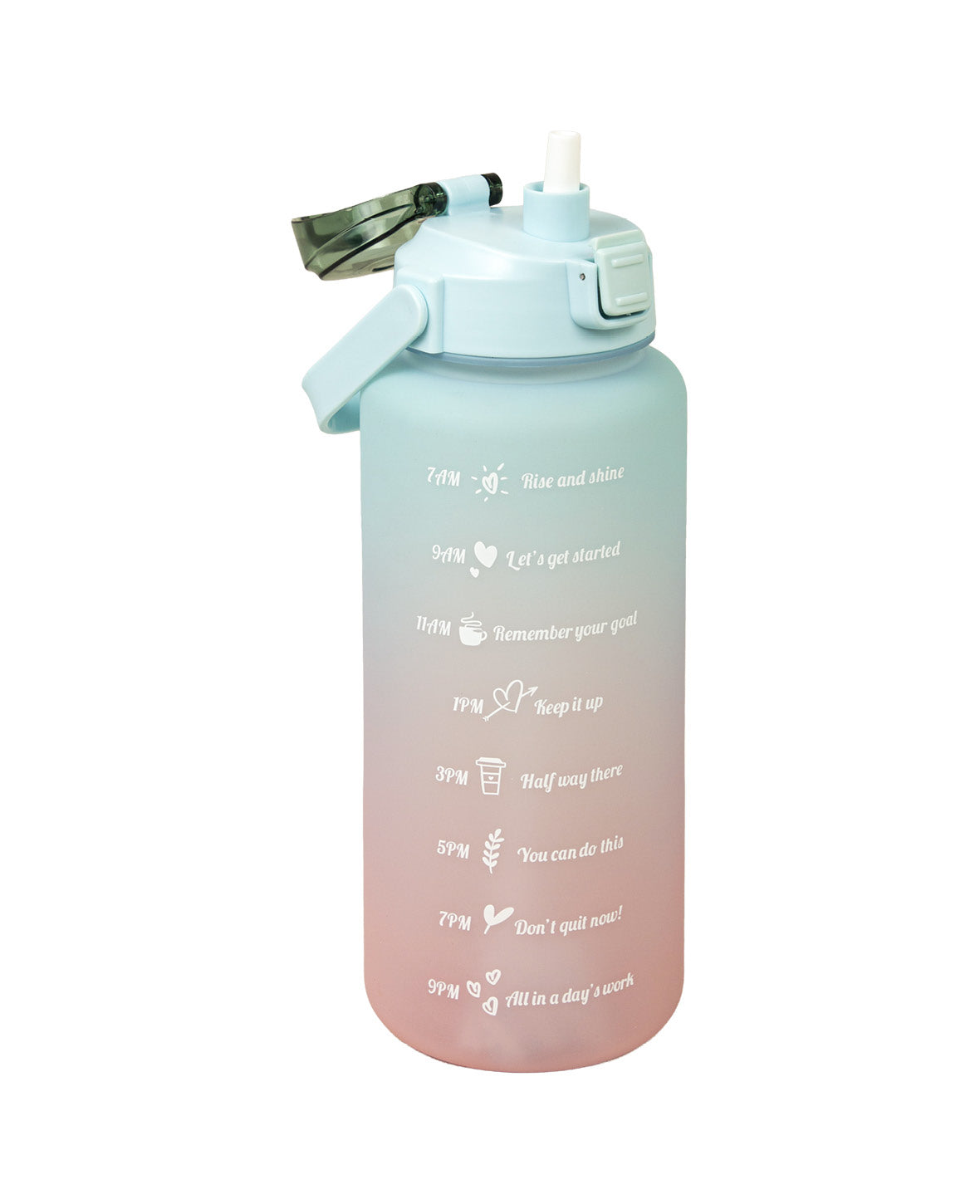 (2L) Tragbare Fitness Trinkflasche mit Zeit Markierung, Pastell