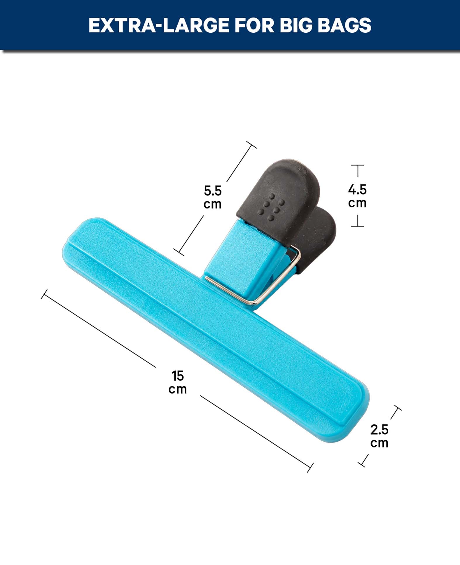 Tütenclips 15cm, Blau, 2 Stk.