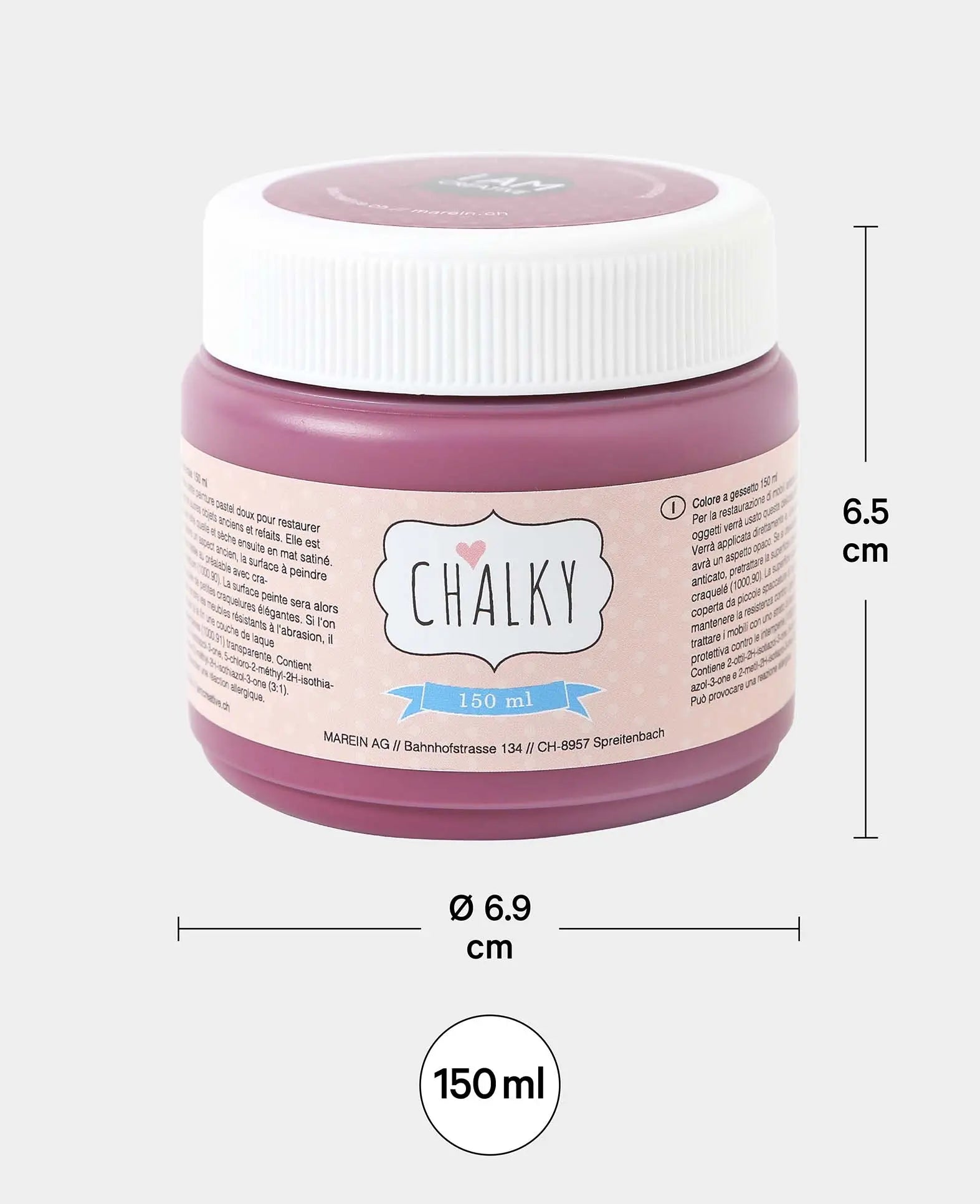 Chalky paint, shabby chic, vintage, and country house style DIY upcycling projects, Bordeaux, 150 ml