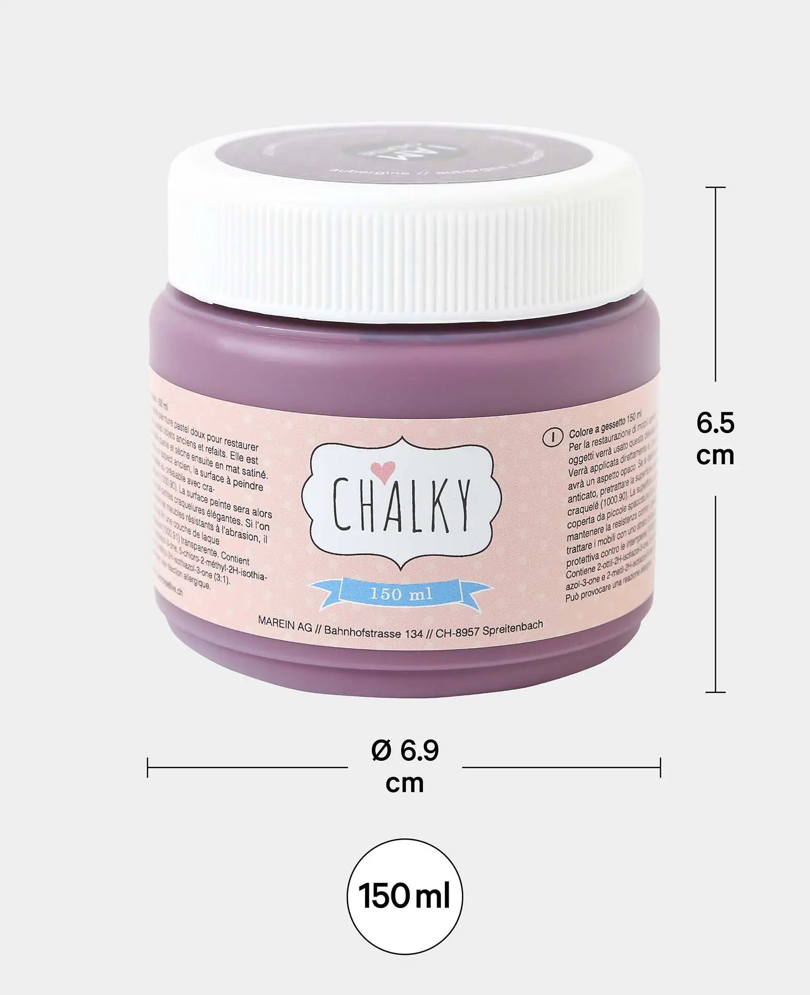 Peinture crayeuse, projets de relooking DIY shabby, vintage et style campagnard, Aubergine, 150 ml