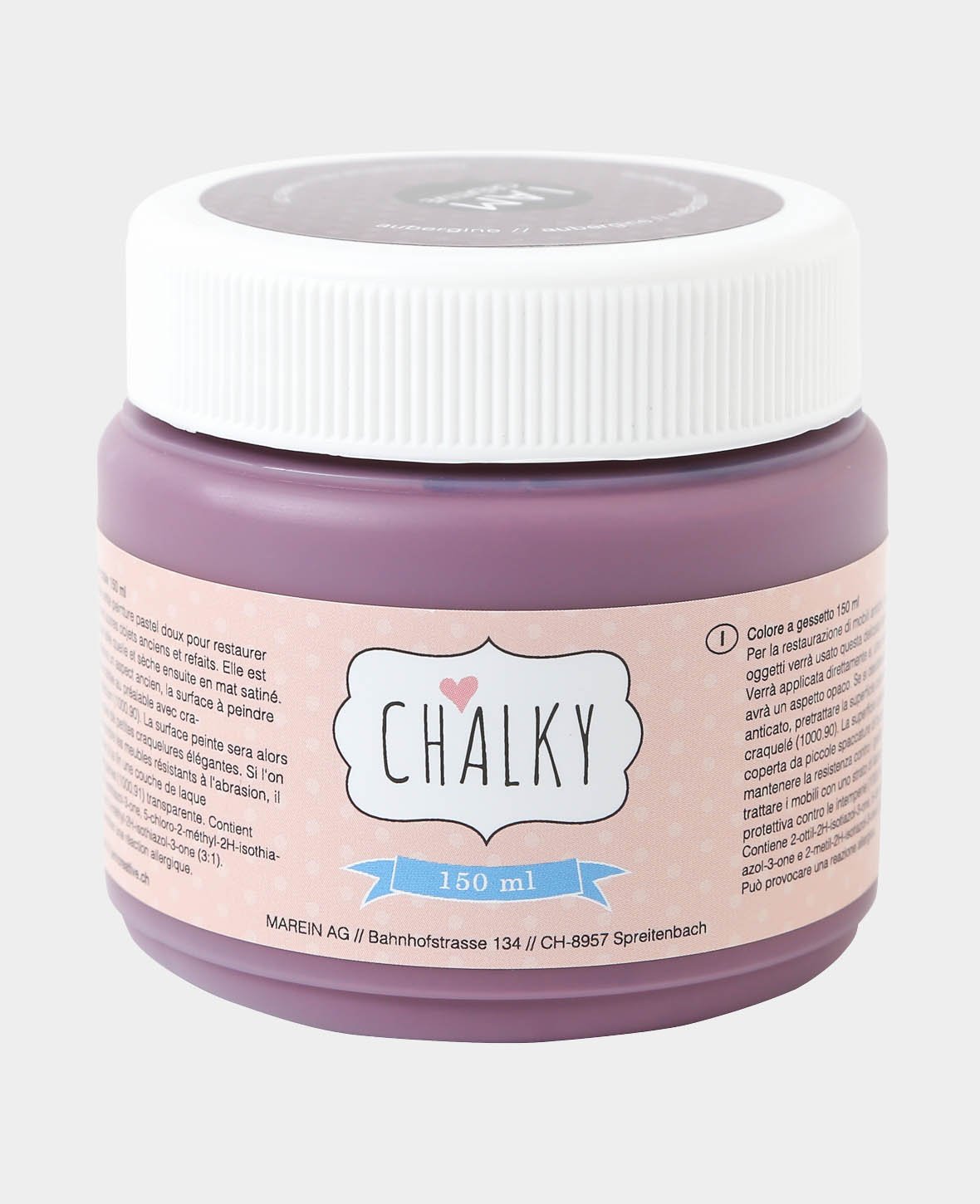Peinture crayeuse, projets de relooking DIY shabby, vintage et style campagnard, Aubergine, 150 ml