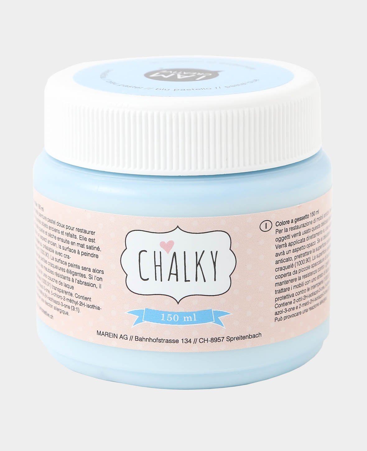 Peinture crayeuse, projets DIY-upcycling shabby, vintage et campagnards, bleu pastel, 150 ml