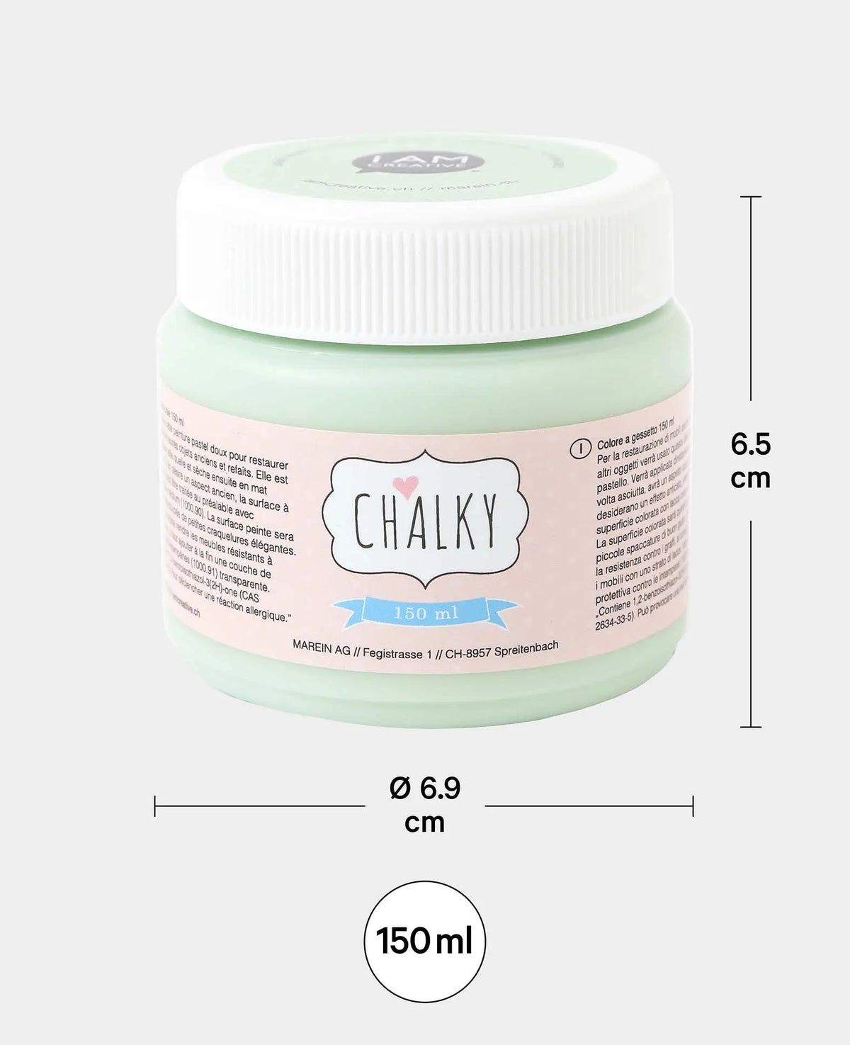 Chalky paint, shabby, vintage, and country house style DIY upcycling projects, pastel green, 150 ml