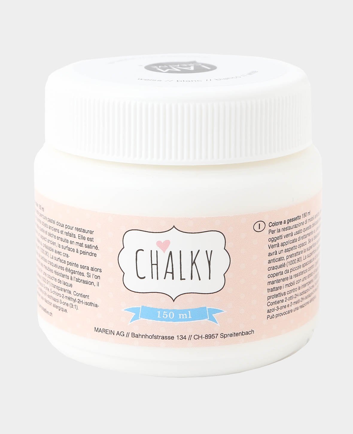 Chalky paint, shabby chic, vintage and country style DIY upcycling projects, white, 150 ml