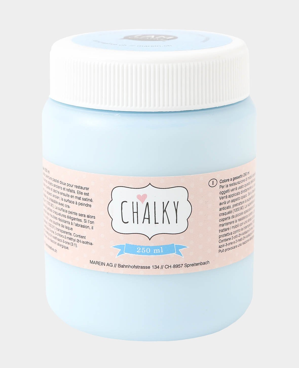 Peinture crayeuse, projets de surcyclage DIY de style shabby, vintage et campagnard, bleu pastel, 250 ml