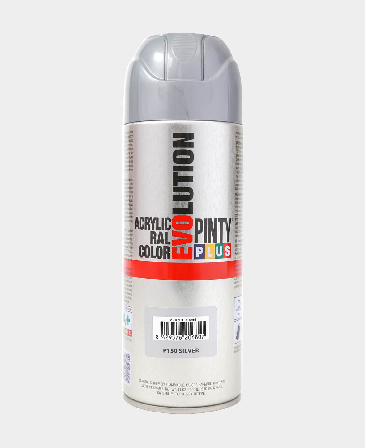 Evolution Acryl Spray, Sprayfarbe für Innen- und Aussenprojekte, Silber, 400 ml = 2 m2
