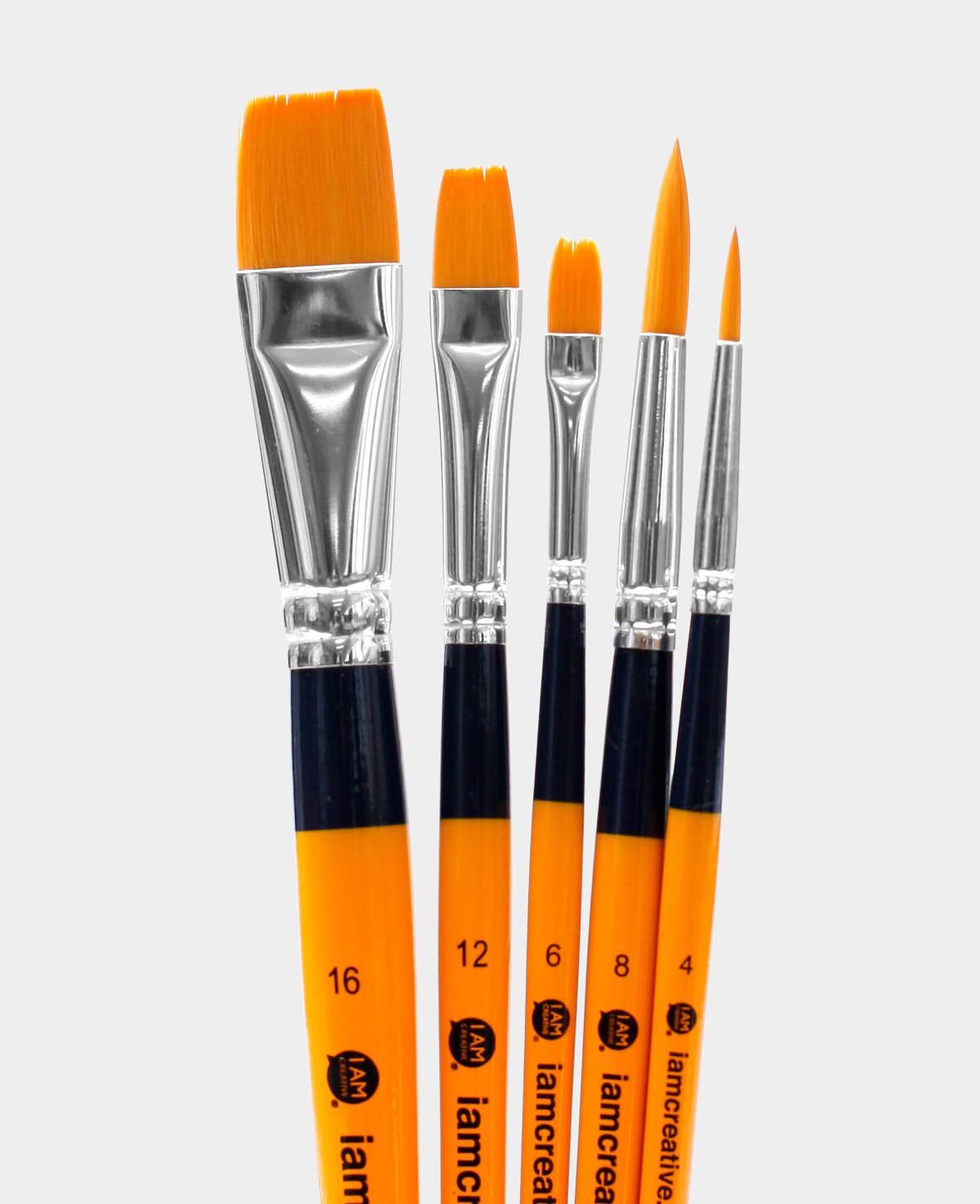 Set de pinceaux universels – Set d'artiste avec pinceaux plats, ronds, ligneur, 5 pièces