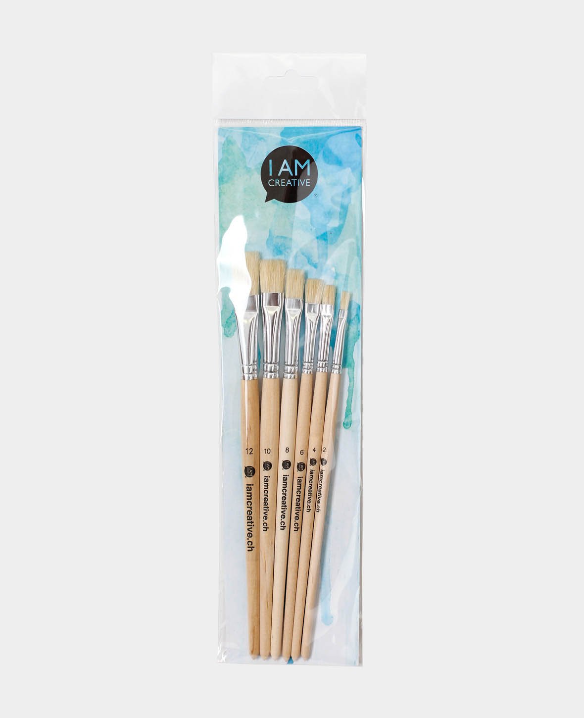 Universal Pinselset – Künstler-Set mit Flachpinsel, 6 Stück