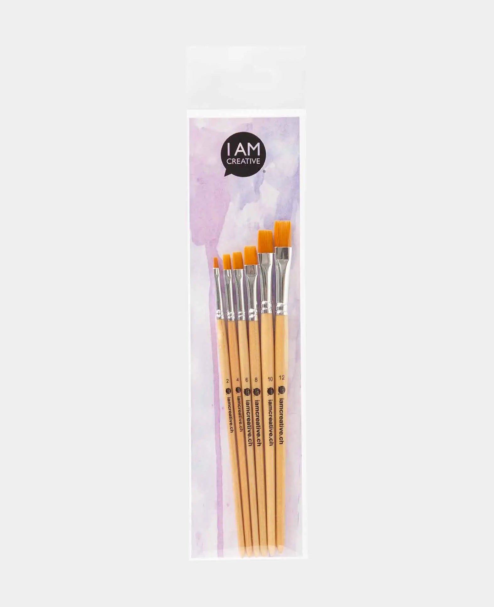 Universal Pinselset – Künstler-Set mit Flachpinsel, 6 Stück.