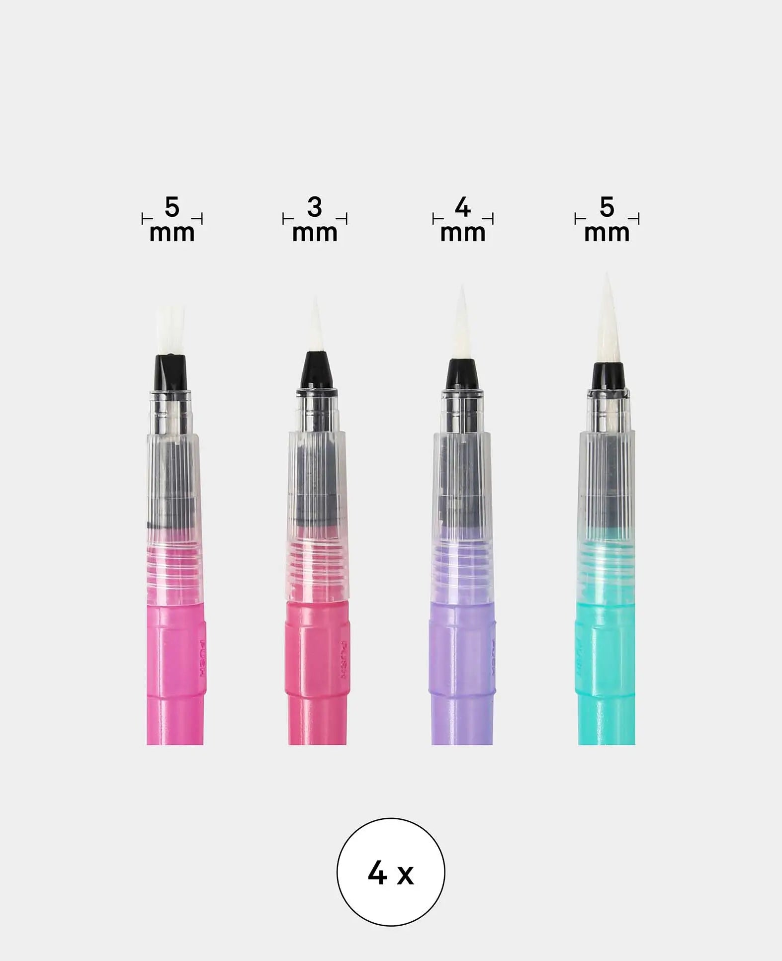 Ensemble de pinceaux à réservoir d'eau, stylos pinceaux à eau rechargeables, 4 pièces