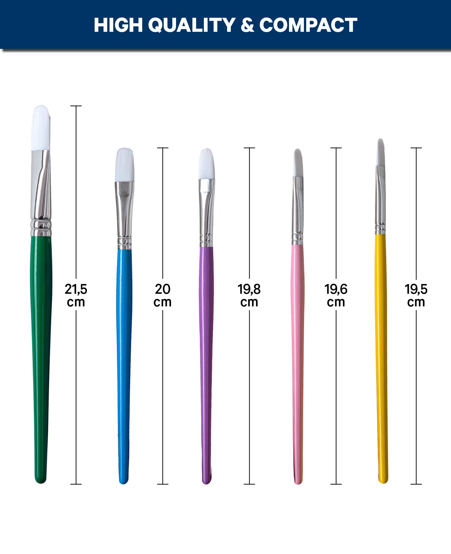 Brush set Kids, nylon bristles white, pastel, 5 pcs., FSC