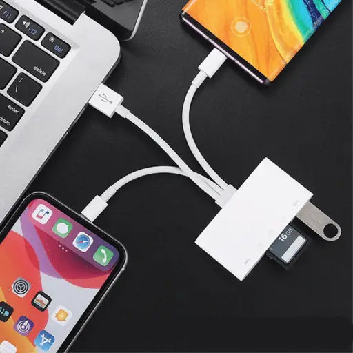 (10cm) Lecteur de cartes SD / Micro SD Lightning / USB A / USB C / D