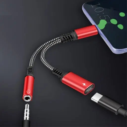 (10cm) USB C auf 3.5mm Kopfhöreranschluss und USB C Port Nylon Kabel m