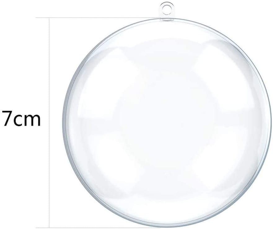 DIY Christmas Baubles - Transparent, Ø 7 cm, Set of 10