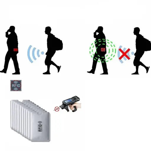 (10er Set) RFID Blocker Kreditkarten Bankarten Schutz Hülle - Silber