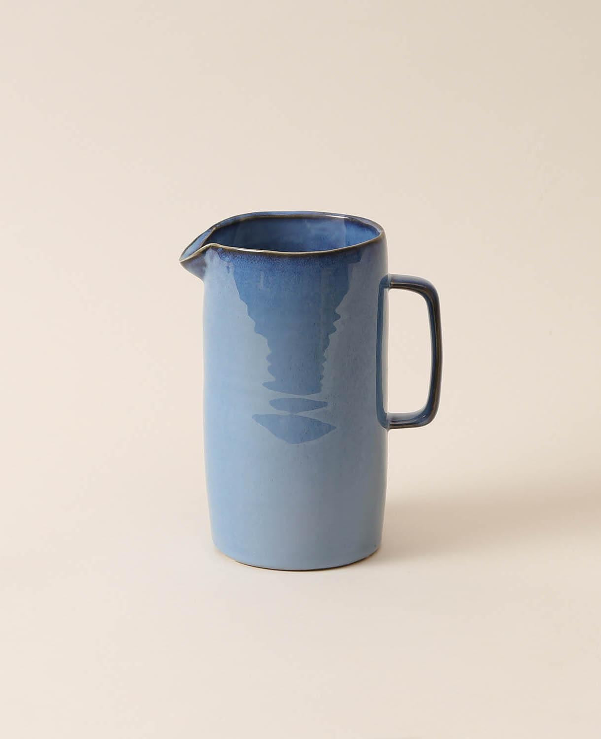Cruche en céramique, bleue, 20x 15cm