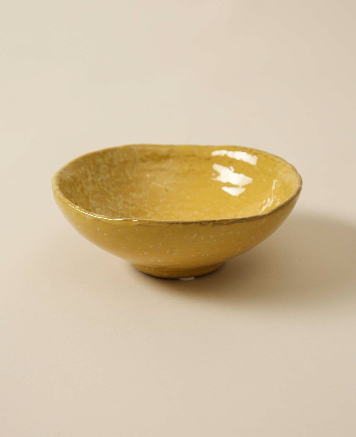 Plat en céramique, jaune, 15x5.5cm
