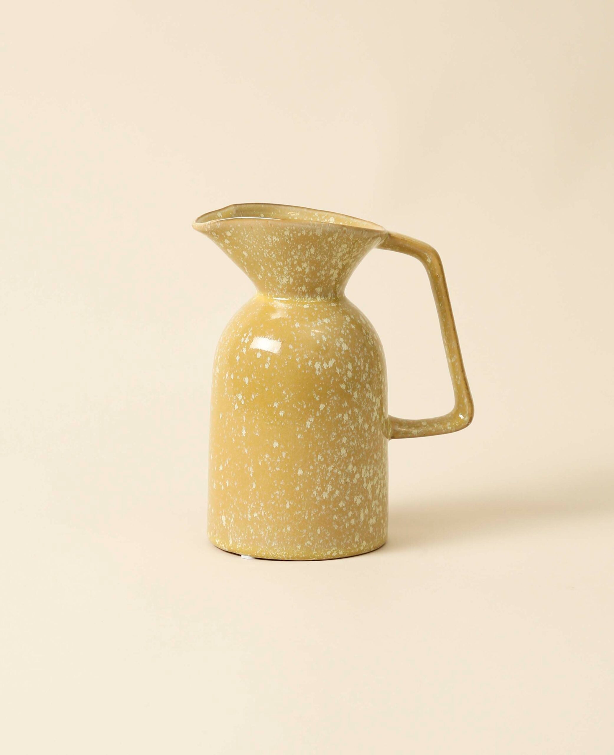 Pot en céramique, jaune, 17.5x20cm