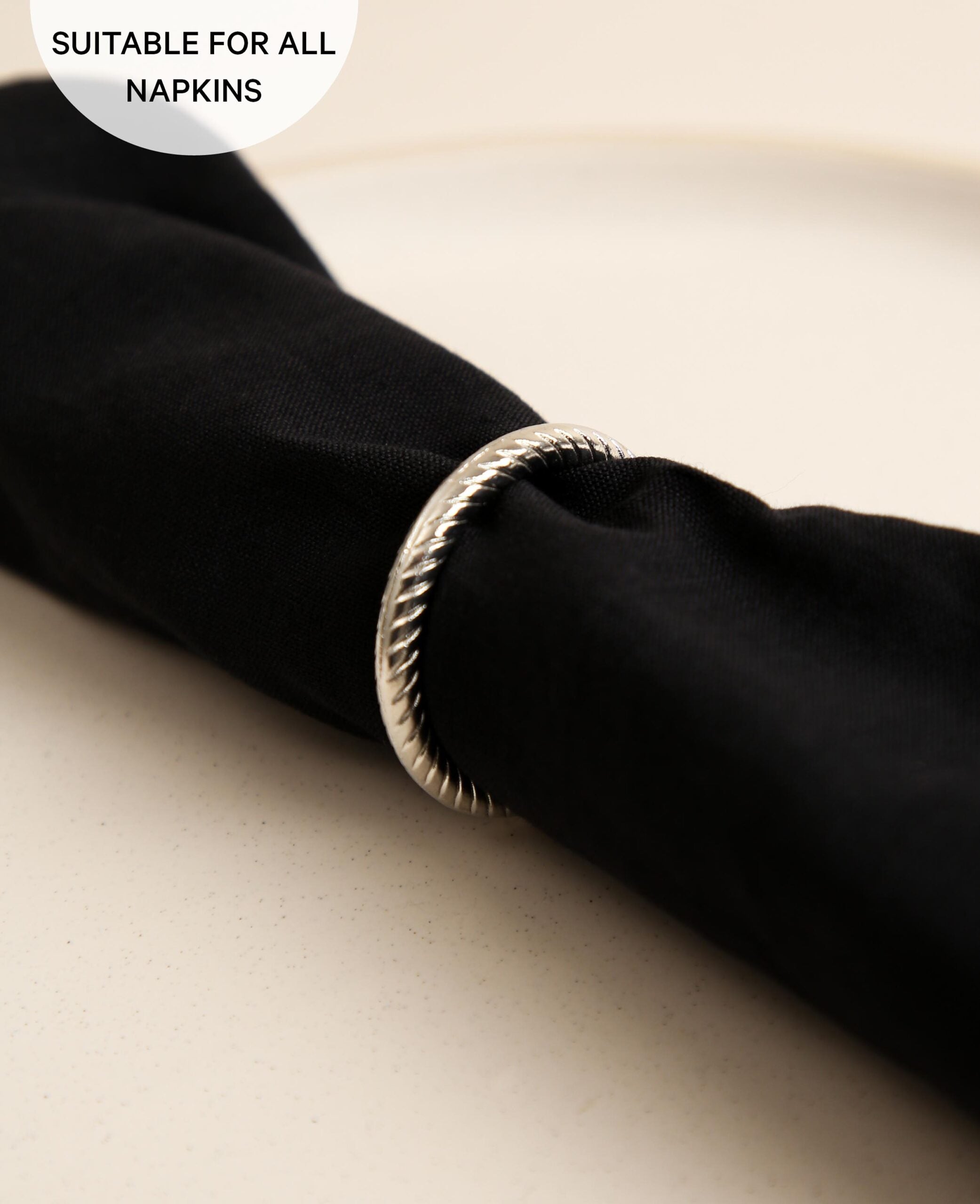 Rond de serviette fin, argenté