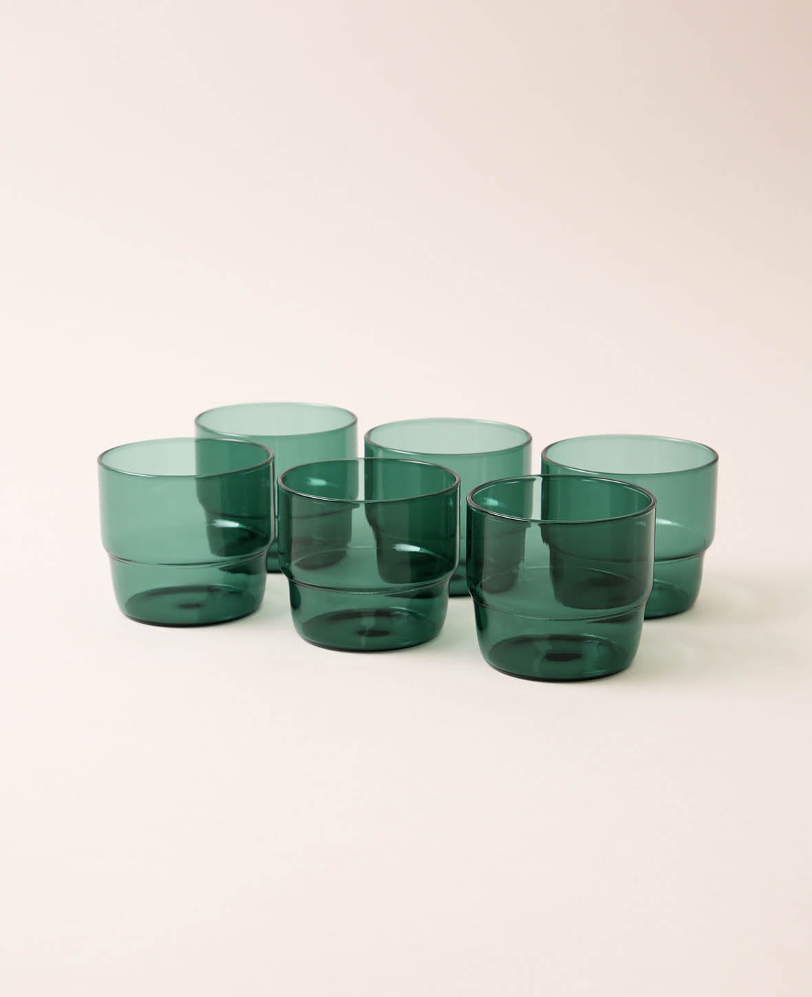 Drinking glass set Mira, turquoise, 6 pcs.