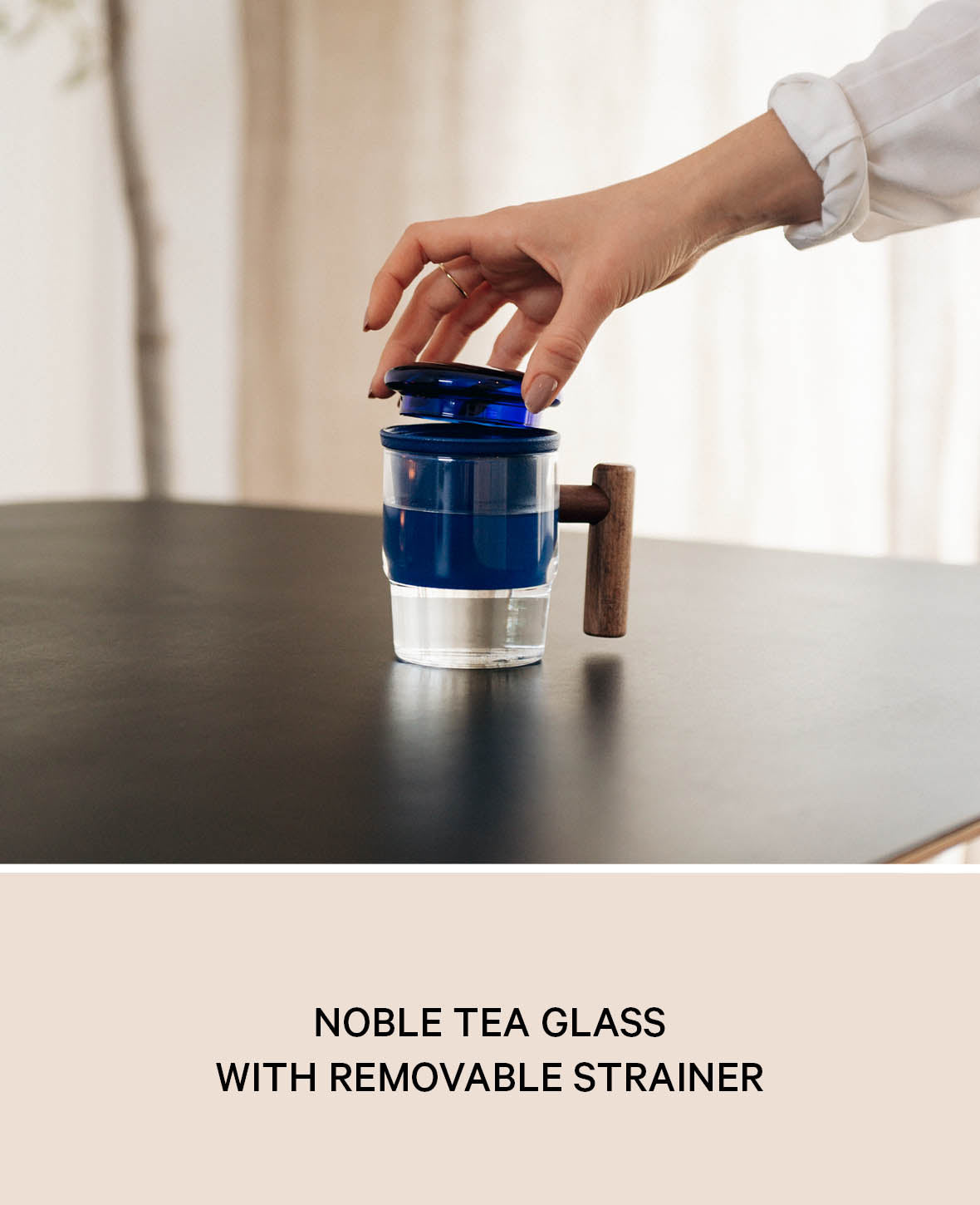 Tea Glass with Infuser Miro, ultramarine