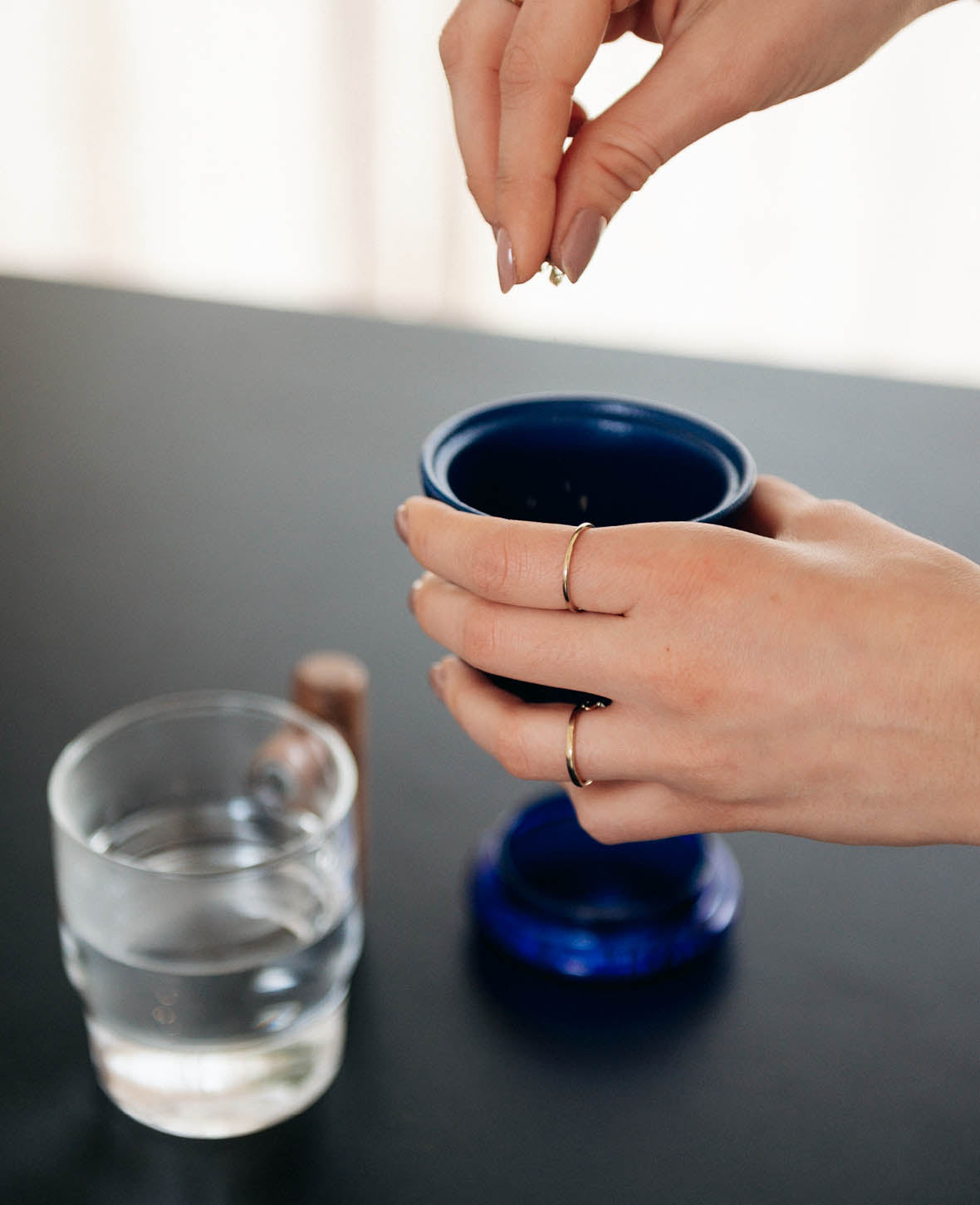 Tea Glass with Infuser Miro, ultramarine