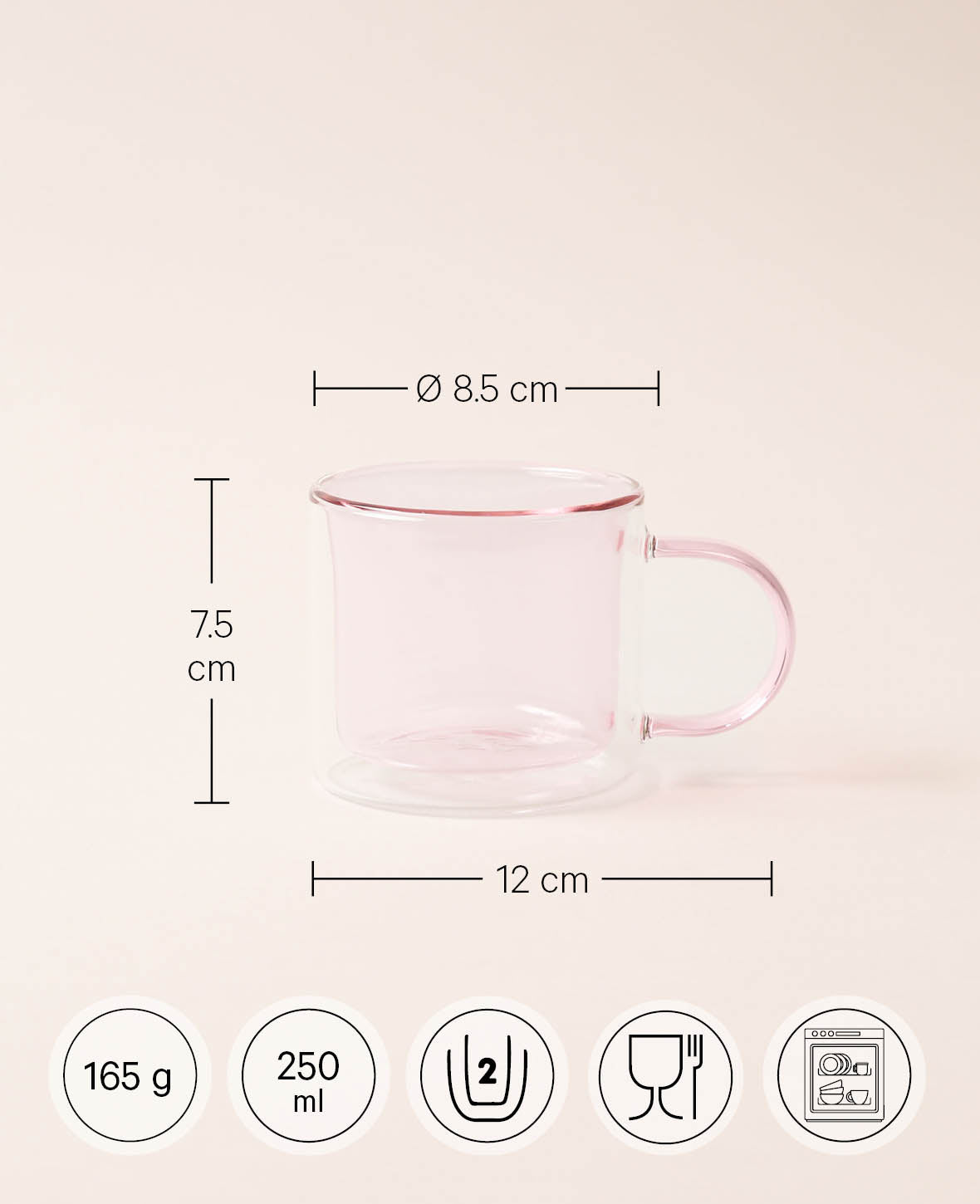 Tea glass linen, lilac
