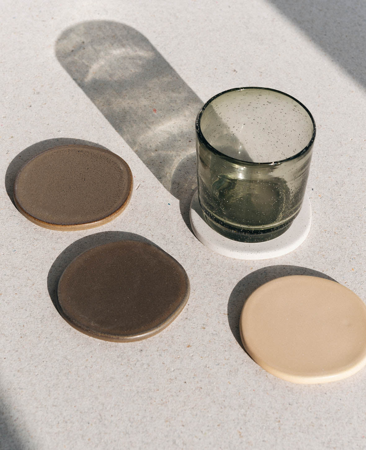 Ceramic coasters, earth, 4 pcs.
