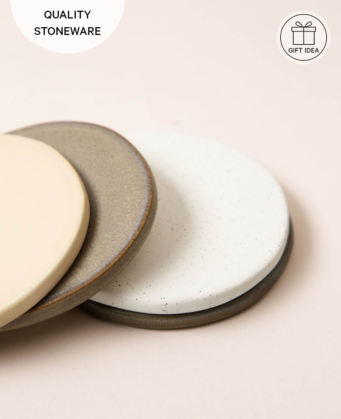 Ceramic coasters, earth, 4 pcs.