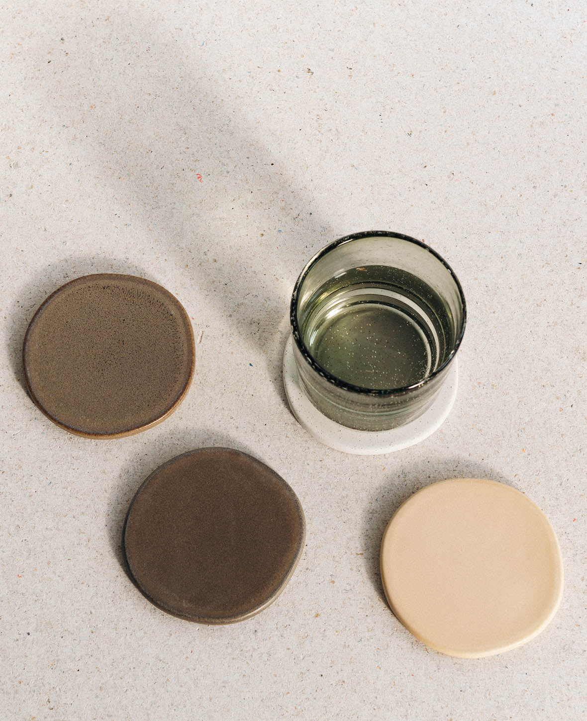 Ceramic coasters, earth, 4 pcs.