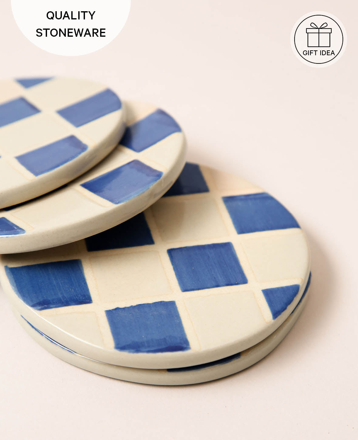 Sous-verres en céramique, carrés, 4 pièces.